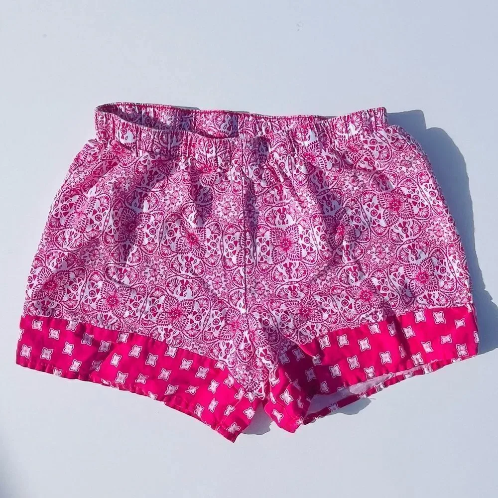 🔥4/$25 WONDER NATION PINK & WHITE PATTERN COTTON SHORTS, Size XL 14-16